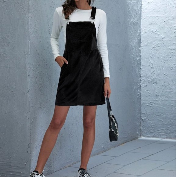 Corduroy Kangaroo  Pocket Overall Dress - Picture 2 of 5